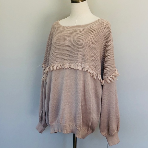 Plus Size 2X Pullover Sweater Beige GRACE AND KARMA Long Sleeves NWOT - Picture 1 of 7